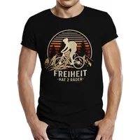 RAHMENLOS® T-Shirt für Biker: Radfahren ist die Freiheit auf 2 Rädern