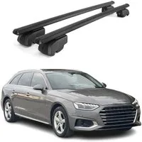 OMAC Dachträger Gepäckträger für Audi A4 B9 Avant 2016-2025 ABE Aluminium Schwarz (2-St), Wasserbeständig,Abnehmbar,Multifunktional,Leichtgewichtig