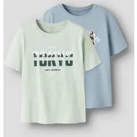 Name It T-Shirt NKMVILOGO 2P SS NREG TOP (Packung, 2-tlg) Baumwolle, regular fit