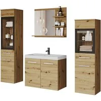 welltime Badmöbel-Set MADRIT, (Komplett-Set, 5-St., mit Waschbecken)