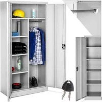 tectake Spind abschließbarer Aktenschrank mit 6 Fächern (Komplettset, 1-St., inkl. Schlüssel) hochwertiger pulverbeschichteter Stahl