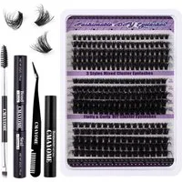 MOPUEA Einzelwimpern Wimpernverlängerungsset Cluster Wimpern Einzelset 270/300-teiliges, Cluster-Wimpern-Set, 270 tlg., Ideal für Anfänger und Make-up Liebhaber
