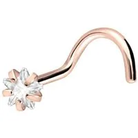 PIERCINGLINE Nasenpiercing Titan Nasenstecker Spirale EINGEFASSTER KRISTALLSTERN (Nasenstecker, 1-tlg)