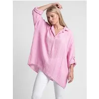 PEKIVESSA Schlupfbluse XXL-Oversized-Bluse mit seidig glänzender Struktur