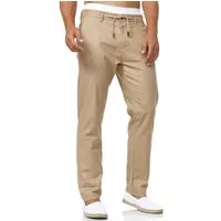 Indicode Leinenhose Herren Veneto Sommerhose Leinen Herrenhose leichte Sommerhose mit Kordelzug