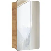 Lomadox Spiegelschrank LUTON-56 Kleiner 40 cm in Wotan Eiche Nb. Nb. B/H/T ca. 40/75/16 cm