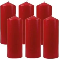 HS Candle Stumpenkerze Dekokerze (6-tlg), Wachskerzen Ø6cm x 17cm - Kerze in vielen Farben