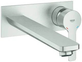 GROHE 2-Loch-WT-Wandbatterie Lineare 23444 Fertigmontageset supersteel, 23444DC1 23444DC1