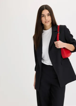 bonprix Longblazer, schwarz, Gr.44, schick und modern, aus Viskose