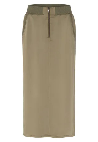 Marc Aurel - Rock mit Strickbündchen khaki - Gr. - 34