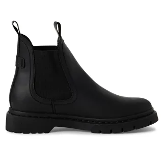 Tamaris Damen Klassische Chelsea-Stiefeletten aus schwarzem Leder