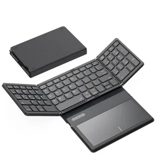 B055 Foladable Bluetooth Keyboard with Touchpad Pocket Folding Keyboard for Laptop Phone Tablet Wireless Rechargeable Ke