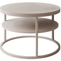 Lookway Couchtisch CIRI SLIM MATT Kaschmir mit Ablage (1 Tisch), Durchmesser: ⌀60 cm