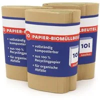 ARLI Müllbeutel Papier Bio Müllbeutel 10L braun 20x16x34cm 70 g/m² Recyclingpapier, Zubehör für Biomüll, kompostierbar & nassfest
