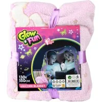 Wohndecke Einhorn Kuscheldecke mit Leuchteffekt, Toi-Toys
