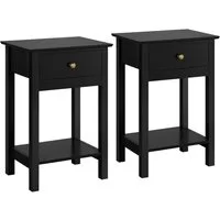 Yaheetech Nachttisch 2er Set, Beistelltisch mit Schublade und Ablage, 40 x 30 x 61 cm