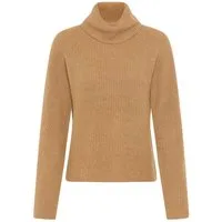 BOSS ORANGE Strickpullover Falodina Premium Damenmode mit Rollkragen, Materialmix mit Alpaka