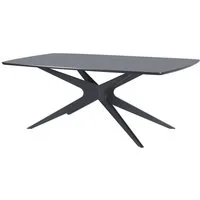 OTTO home Esstisch Dakona, Tischplatte mit Holzstruktur, schwarze Metallbeine, Höhe 76 cm