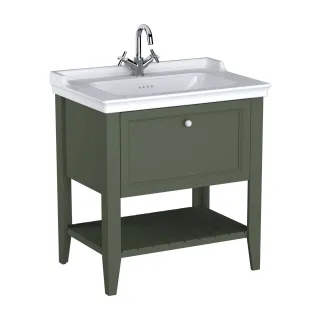 VitrA Valarte Set 80 cm Möbelwaschtisch + Waschtischunterschrank 1 Lade Vintage Grün (Lack),65815 65815