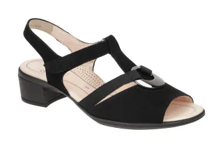 ara 12-35730 01 LUGANO-S Damen Sandale schwarz Velourleder-extra leicht-Klett...