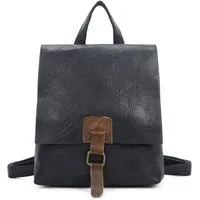ITALYSHOP24 Rucksack Damen Schultertasche Backpack Umhängetasche CrossBody Leder Optik Bag, Geräumiges Hauptfach, praktische Fächer, komfortabel, leicht & robust