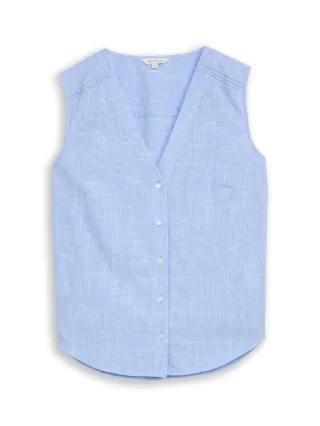 Tom Tailor - Blusentop aus Baumwolle dreamy blue - Gr. - 36