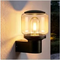 Nettlife Außen-Wandleuchte Schwarz für Innen & Außen Garten E27 Fassung max. 40W, ohne Leuchtmittel, für Terrasse Balkon Hauswand Garten