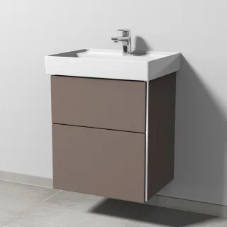 Sanipa 3way Waschtischunterbau zu Villeroy & Boch Collaro Waschtisch mit 2 Auszügen, Taupe-Matt BP8331T