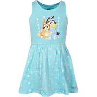 Bluey Sommerkleid Bluey Bingo Kinder Mädchen kurzarm Kleid Sommerkleid 100% Baumwolle, Gr. 92 bis 116