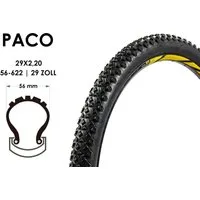 Paco Fahrradreifen 29 Zoll Fahrrad MTB Reifen PACO 29x2.20 Tire 56-622 Schwarz