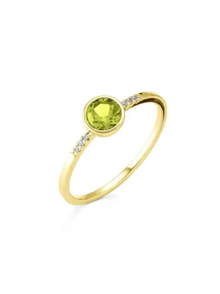 Orolino Ring Gold 585 mit 6x Brillant zus. 0,025ct. und Peridot