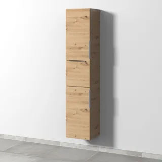 Sanipa 3way Hochschrank mit 2 Türen und 1 Auszug, Eiche Natural-Touch UM10285