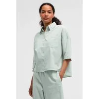 SENSES.THE LABEL Hemdbluse Kurzarm-Bluse B:EL Cropped pastel lime