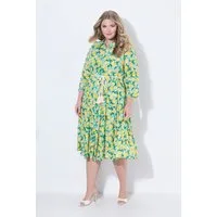 MIAMODA Jerseykleid Blusenkleid A-Linie Midilänge Zitronen-Muster
