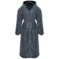 Gräfenstayn Unisex-Bademantel mit Kapuze für Damen und Herren aus kuscheligem Flanell-Fleece, warm & kuschelig, Waden bis Knöchellang, Fronttaschen, Gürtel, S-XXXL