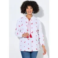 Angel of Style Longbluse Bluse A-Linie Musselin mit Herz-Stickerei Langarm