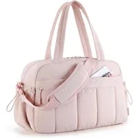ibettertec Reisetasche Puffer Reisetasche, Sporttasche Damen 24L Weekender Wickeltasche (Wasserabweisend Travel Bag Handgepäck Gym Bag Kliniktasche Geburt Krankenhaustasche Mit PVC Nasse Tasche Für Fitness)
