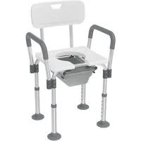 FIVMEN Duschstuhl Höhenverstellbarer & rutschfester Toilettenstuhl mit Armlehnen, Multifunktionaler Badstuhl als Duschhocker, Premium-Ausstattung