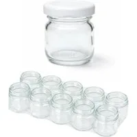 mikken Einmachglas 10 Mini-Einmachgläser 40 ml mit Schraubdeckel Mini Gläser, (Spar-Set, Spar-Set), luftdicht, zum pasteurisieren