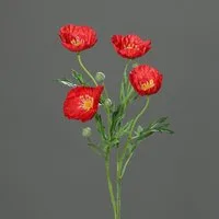 Kunstblume künstlicher Mohnblumenzweig ca. 60cm Seidenblumen Mohn, mucPlants