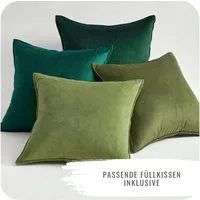 Interior by Hakito Dekokissen 4er Set Kissenbezüge inklusive Füllkissen Set Sami Samt weich, Kissenhülle mit Füllung