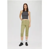 QS Caprihose Hose Caprihose aus Baumwoll-Satin mit schmalem Beinverlauf