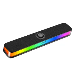 PHILIPSSPA6109 RGB Computer Speaker Desktop bluetooth 5.3 Soundbar with Volume Knob Dual 5W Internal Magnetic Horn 2200m