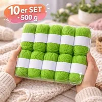 Nomiro 10er Set Luxus-Mischgarn - 500g Wolle - weiches Webgarn 10x50g Häkelwolle, 600 m (Set, 10 Knäuel je 50 g - Gesamtgewicht 500 g)