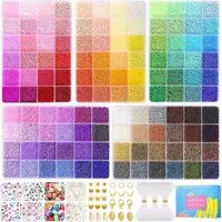 LuxusKollektion Bastelperlen Perlen Set 120 Farben 2mm Buchstabenperlen Charms Weihnachten Mädchen
