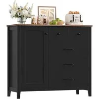 HOMECHO Buffet Sideboard, Küchenschrank mit 5 Schubladen und 1 Tür