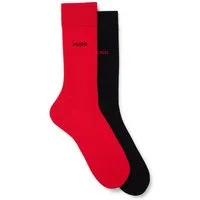 HUGO Businesssocken 2P RS UNI CC (Packung, 2-Paar, 2er Pack) mit kontrastfarbenem HUGO Logo-Schriftzug