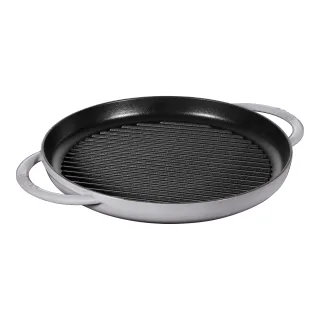 Staub Grill Pans Pure Grill 30 cm, rund, Graphit-Grau, Gusseisen