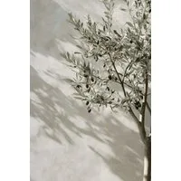 TPFLiving Kunstdruck (OHNE RAHMEN) Poster - Leinwand - Wandbild, Italienisches Zitronen- und Orangen-Olivenbaum-Leinwandgemälde (Leinwandbild XXL), Farben: Gelb, Weiß, Blau, Grün, Braun - Größe: 50x70cm
