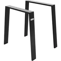 ML-DESIGN Tischbein Tischgestell Loft 2er Set Bankkufen aus Stahl Industriedesign U-Form, Bankgestell Bankbeine Tischkufen Profil 8x2cm Möbelfüße aus Metall